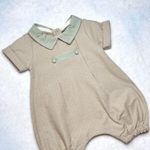 אוברול תינוק אלגנטי ירוק-מוקה